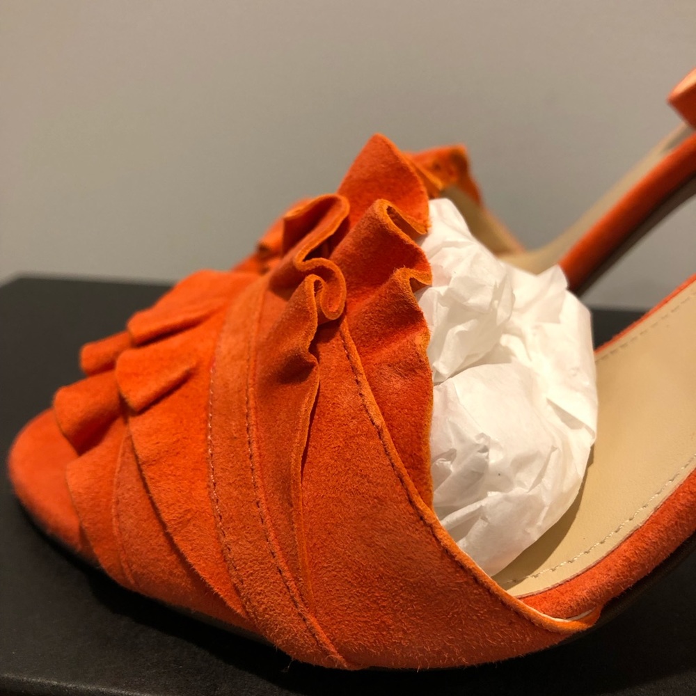 J. Crew Ruffle-strap heels in suede - Picture 7 of 8